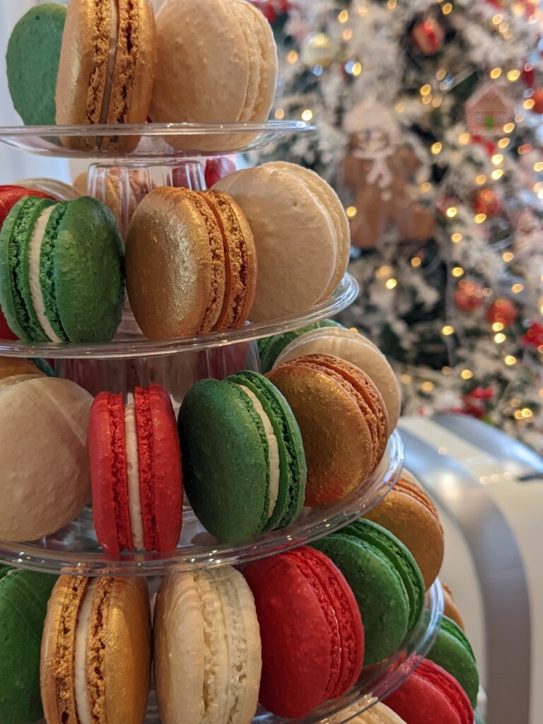 Th English Rose Bakery - Christmas Macaron Tower Centrepiece