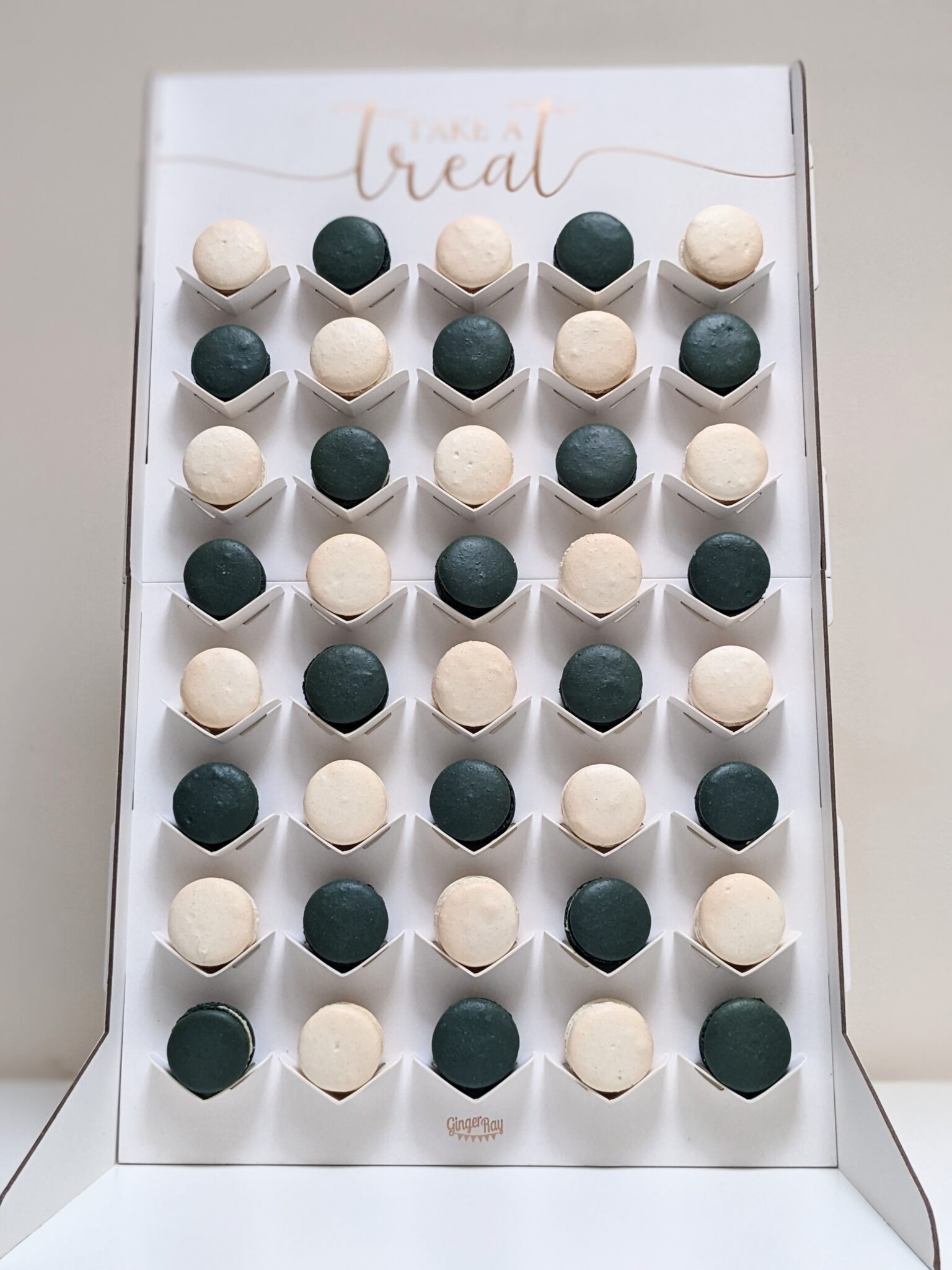 Macaron display stand to exhibit 40 macarons for any event or celebration.